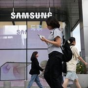 Samsung-butik i Seoul. Arkivbild.