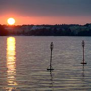 Illustrationsbild: Solnedgång över Ulvsundasjön i Solna. 
