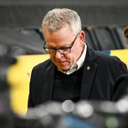 Förbundskapten Janne Andersson efter intervjun. 