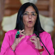 Vicepresidenten Delcy Rodríguez, som styr landet efter att Maduro tillfångatagits. 