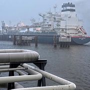 Fartyg med naturgas i Wilhelmshaven, Tyskland. Arkivbild från 2022.
