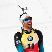 Martin Fourcade efter målgång.