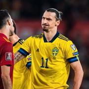 Zlatan Ibrahimovic under matchen mot Spanien.