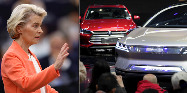 Ursula von der Leyen, bil av märket BYD/Arkivbild TT