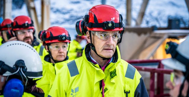 Statministern Jonas Gahr Støre besökte en gasanläggning utanför Hammerfest den 31 januari.  Ole Berg-Rusten / NTB