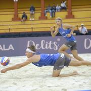 Sveriges Jonatan Hellvig och David Åhman under sextondelsfinalen.