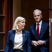 Magdalena Andersson (S) och Norges statsminister Jonas Gahr Støre, arkivbild.