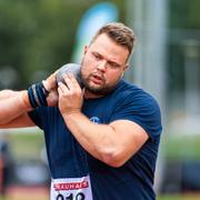 Daniel Ståhl under friidrotts-SM i Borås. 