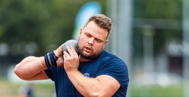Daniel Ståhl under friidrotts-SM i Borås.  DANIEL STILLER / BILDBYRÅN