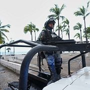 En vakt vid kusten av Puerto Vallarta.