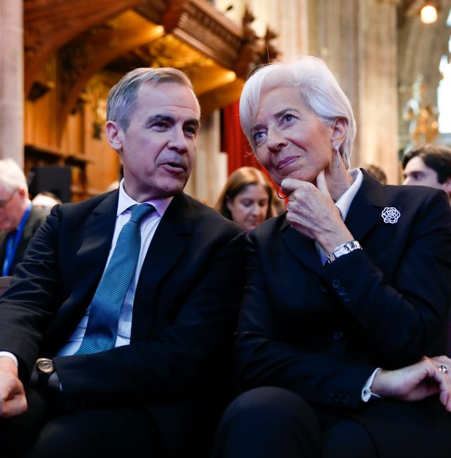 Mark Carney and Christine Lagarde. Tolga Akmen / AP
