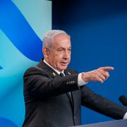 Benjamin Netanyahu vid Marco Rubios besök 15 september. 