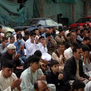 Människor firar eid al-adha i Kabul, Afghanistan. Illustrationsbild.