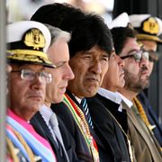 Evo Morales i mitten.