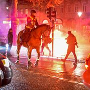 Svenska motståndsrörelsen demonstrerar i Stockholm.
