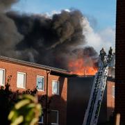 Brand i ett flerfamiljshus i Hisings Backa i Göteborg.