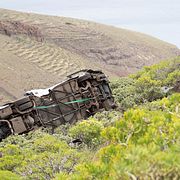 Räddningstjänsten arbetar vid bussolyckan på Kanarieöarna.