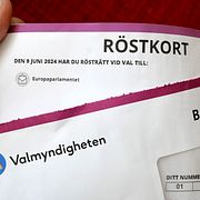 Röstkort från Valmyndigheten till EU-valet den 9 juni.