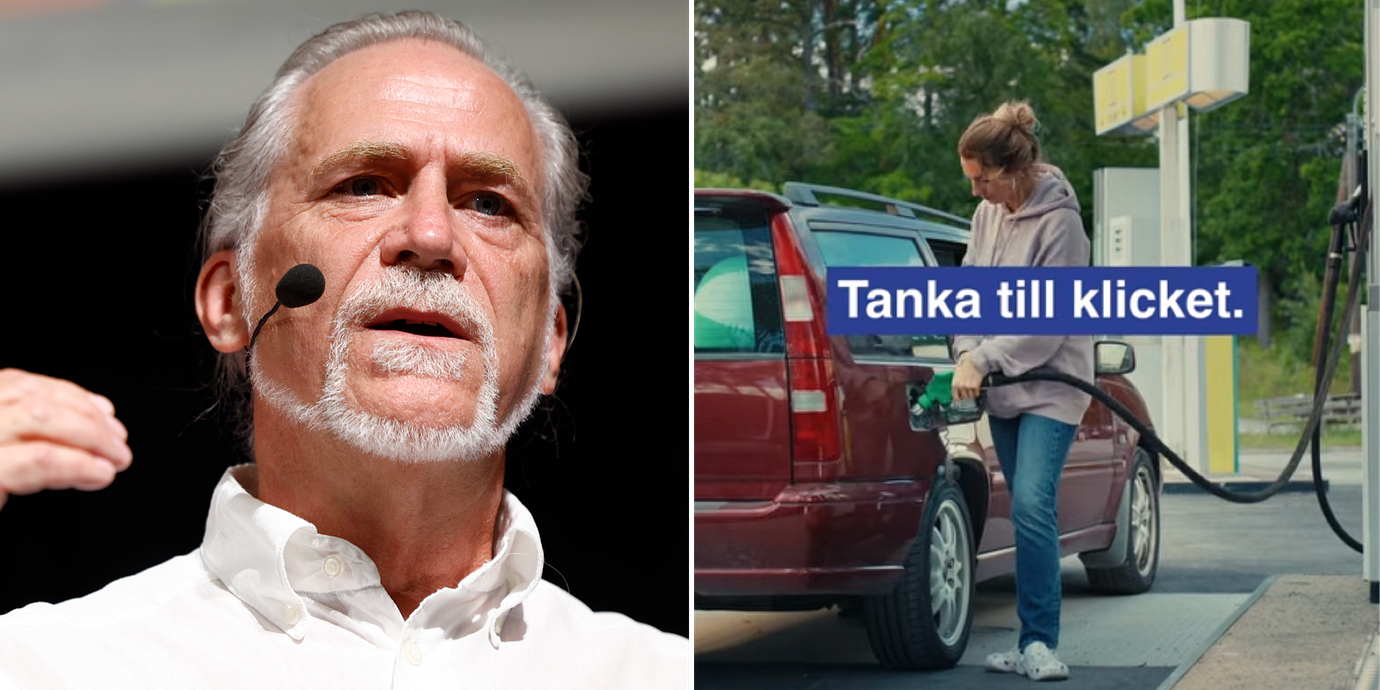 Daniel Helldén (MP). Skärmdump ur M:s valfilm.