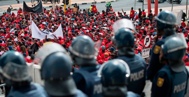 Sydafrikanska arbetarprotester RODGER BOSCH / AFP