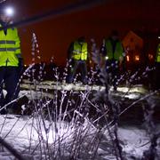 Sökinsats efter den försvunna kvinnan. 