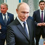 Rysslands president Vladimir Putin under ett ceremoniellt firande i Kreml på torsdagen.