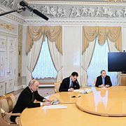Vladimir Putin under onsdagens möte med bland andra Steve Witkoff.