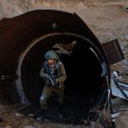 Ingången till Hamas tunnel i norra Gaza när gränsövergången Erez. 