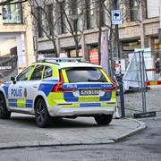 Polis efter skjutningen i Norrköping. 