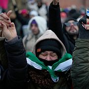 Tusentals människor visade sitt stöd till iranska folket i Berlin 9 januari. 