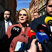 Finansminister Elisabeth Svantesson (M) promenerade traditionsenligt till riksdagen med vårändringsbudgeten den 13 april.