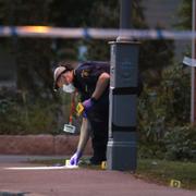 Polisens tekniker på Guldheden.
