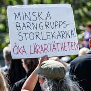 Lärardemonstration, arkivbild från i juni. 