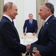 Vladimir Putin och Steve Witkoff under ett möte i Moskva i augusti. 