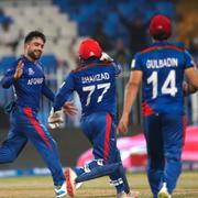 Afghanistans Rashid Khan under matchen. 