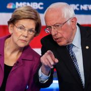 Elizabeth Warren och Bernie Sanders.