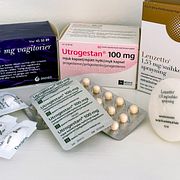 Arkivbild av olika östrogenläkemedel.