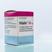 Ritalin från Novartis, medicin som bland annat skrivs ut vid behandling av ADHD.
