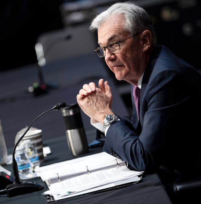 Federal Reserve Board Chairman Jerome Powell testifies during his re-nominations hearing before the Senate Banking, Housing and Urban Affairs Committee, Tuesday, Jan. 11, 2022, on Capitol Hill in Washington. Brendan Smialowski / AP