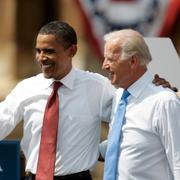 Barack Obama och Joe Biden under valrörelsen 2008