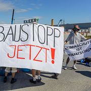 Protester mot Googles datacenter i Kronstorf (30 augusti).