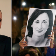 Keith Schembri/demonstration för Daphne Caruana Galizia.