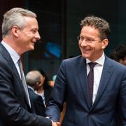 Arkivbild: Frankrikes finansminister Bruno Le Maire och Nederländernas dito Jeroen Dijsselbloem. 