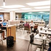 American Airlines’ business-class Flagship lounge at Miami International Airport.