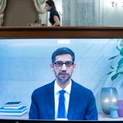 Googles vd Sundar Pichai under utfrågningen. 