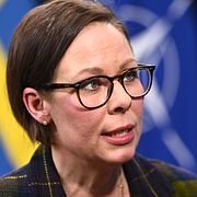 STOCKHOLM, SVERIGE 20260122
Utrikesminister Maria Malmer Stenergard (M) under en pressbriefing om säkerhetsläget i regeringens pressrum på Rosenbad.
Foto: Henrik Montgomery / TT / Kod 10060