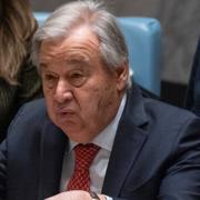 Antonio Guterres talar i FN:s säkerhetsråd den 20 januari 2025. 