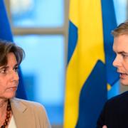 Miljöpartiets språkrör Isabella Lövin och Gustav Fridolin. Arkivbild.