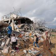 Ett hus jämnades med marken i en israelisk lufträd. 