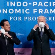 Japans premiärminister Fumio Kishida, USA:s president Joe Biden samt indiens premiärminister Narendra Modi.